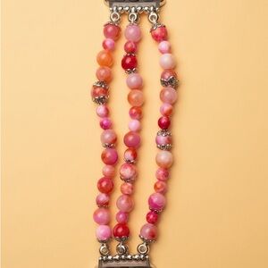38mm Pink and orange  Beaded Watch band